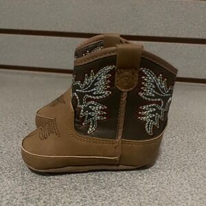 Ariat Durango Infant Cowboy Boots Brown Olive Western Crib Shoes size 2